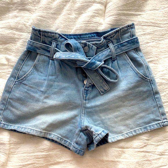 American Eagle Outfitters Pants - American Eagle Tie Denim Shorts